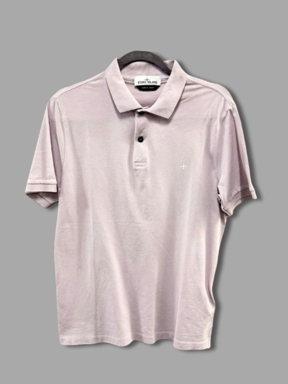 STONE ISLAND LAVENDER CHEST LOGO SLIM POLO SHIRT